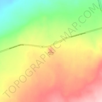 Mappa topografica Kuainiho, altitudine, rilievo