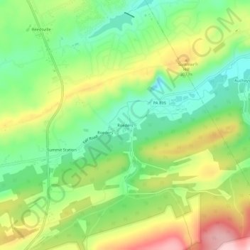 Mappa topografica Roeders, altitudine, rilievo