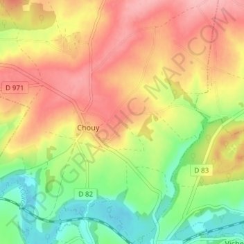 Mappa topografica Le Bout du Mont, altitudine, rilievo