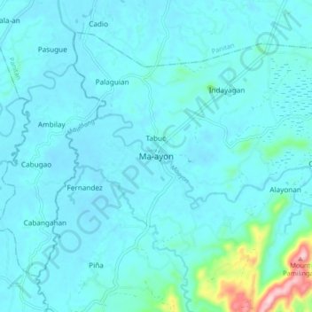 Mappa topografica Ma-ayon, altitudine, rilievo