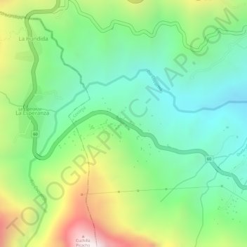 Mappa topografica La Perdida, altitudine, rilievo