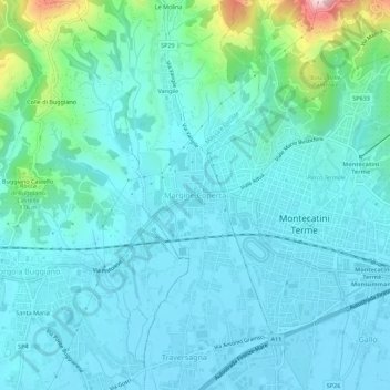 Mappa topografica Margine Coperta, altitudine, rilievo