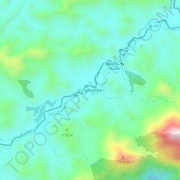 Mappa topografica Campo Alegre, altitudine, rilievo