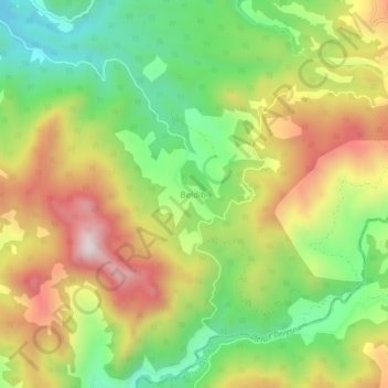 Mappa topografica Beldibi, altitudine, rilievo