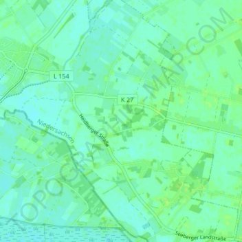 Mappa topografica Heidberg, altitudine, rilievo