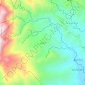 Mappa topografica Dalije, altitudine, rilievo