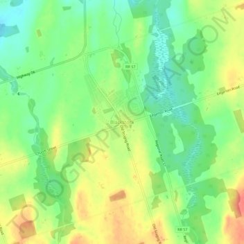 Mappa topografica Blackstock, altitudine, rilievo