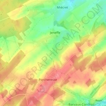 Mappa topografica Poncia, altitudine, rilievo