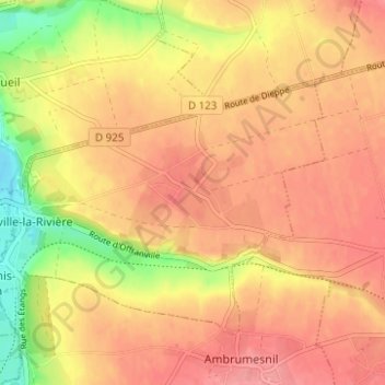 Mappa topografica Tous-les-Mesnils, altitudine, rilievo