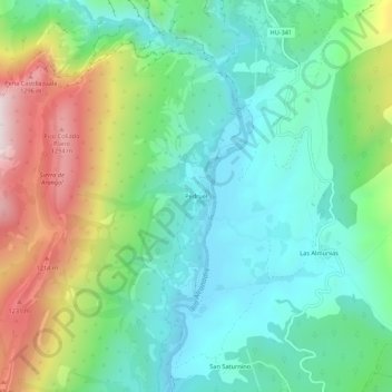 Mappa topografica Pedruel, altitudine, rilievo