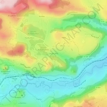Mappa topografica Nozerolles, altitudine, rilievo