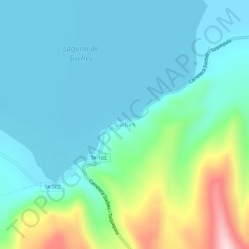 Mappa topografica Suches, altitudine, rilievo