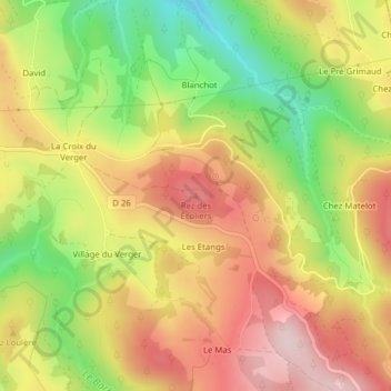 Mappa topografica Rez des Écoliers, altitudine, rilievo