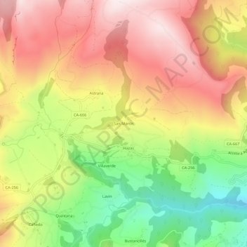 Mappa topografica San Martín, altitudine, rilievo