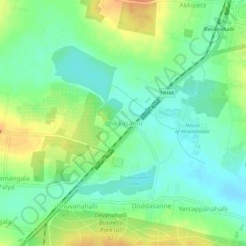 Mappa topografica Chikkasanni, altitudine, rilievo