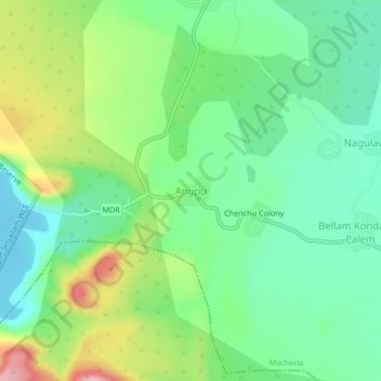 Mappa topografica Anupu, altitudine, rilievo