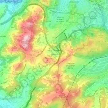 Mappa topografica A Furoca, altitudine, rilievo