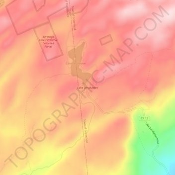 Mappa topografica Lake Desolation, altitudine, rilievo