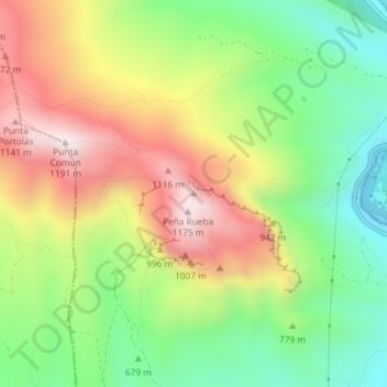 Mappa topografica Cerro del Valle, altitudine, rilievo
