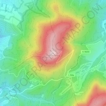 Mappa topografica Fremersberg, altitudine, rilievo