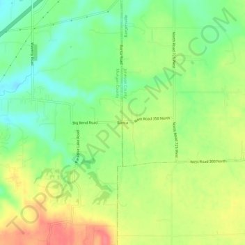 Mappa topografica Banta, altitudine, rilievo