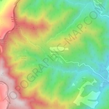 Mappa topografica Gestoso, altitudine, rilievo