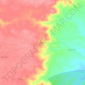 Mappa topografica Guzmán, altitudine, rilievo