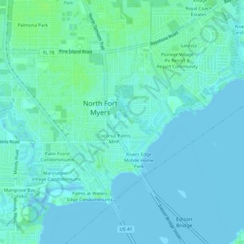 Mappa topografica Habitat for Humanity Housing, altitudine, rilievo
