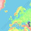 Mappa topografica Europa, altitudine, rilievo