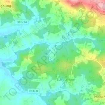 Mappa topografica Furth, altitudine, rilievo