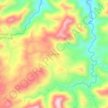 Mappa topografica Lumbia, altitudine, rilievo