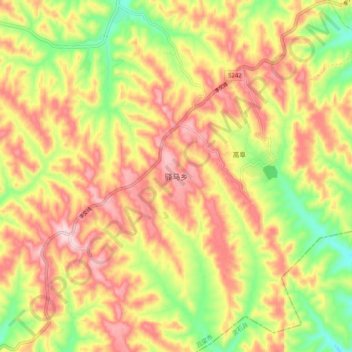 Mappa topografica 驿马乡, altitudine, rilievo