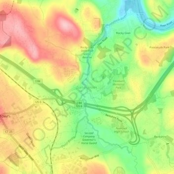 Mappa topografica Sandy Hook, altitudine, rilievo
