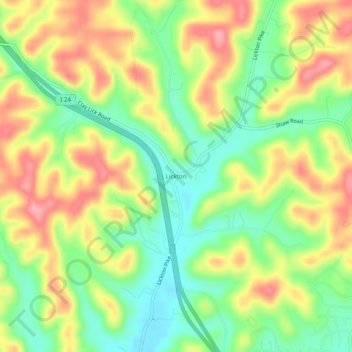 Mappa topografica Lickton, altitudine, rilievo