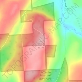 Mappa topografica Morrow Mountain, altitudine, rilievo