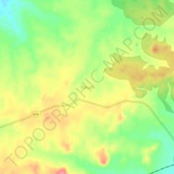 Mappa topografica Pasan, altitudine, rilievo