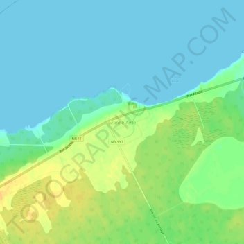 Mappa topografica Grande-Anse, altitudine, rilievo
