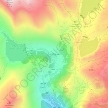Mappa topografica Riale, altitudine, rilievo