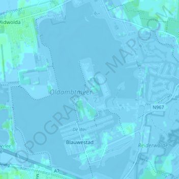 Mappa topografica Meerland, altitudine, rilievo