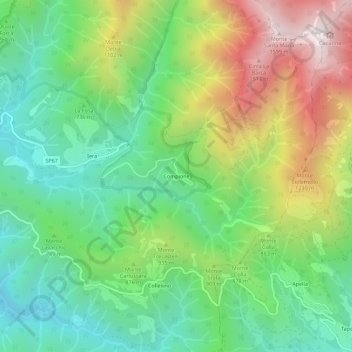 Mappa topografica Compione, altitudine, rilievo
