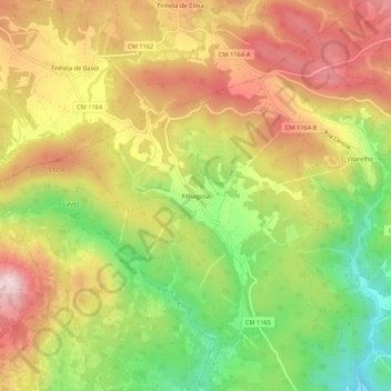 Mappa topografica Filhagosa, altitudine, rilievo