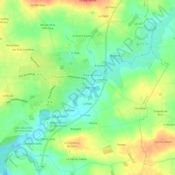 Mappa topografica Le Polécio, altitudine, rilievo