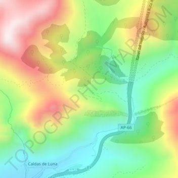 Mappa topografica Vallina Foncaliente, altitudine, rilievo