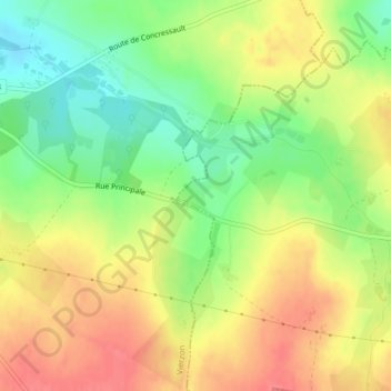 Mappa topografica Le Champ du Gue, altitudine, rilievo