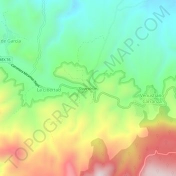 Mappa topografica Guayabitos, altitudine, rilievo