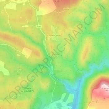 Mappa topografica Gardanne, altitudine, rilievo
