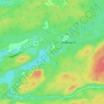 Mappa topografica Jellicoe, altitudine, rilievo