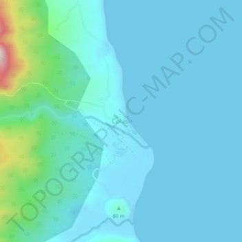Mappa topografica Colasi, altitudine, rilievo
