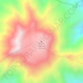 Mappa topografica Volcán Calbuco, altitudine, rilievo