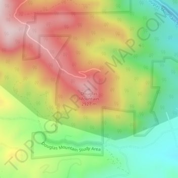 Mappa topografica Douglas Mountain, altitudine, rilievo